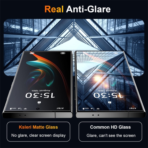 2 Pack Matte Glass For Samsung Galaxy S25 Ultra Screen Protector, 9H Tempered Glass Film with 2 PCS Camera Lens Screen Protector, 2025-6.8 inch