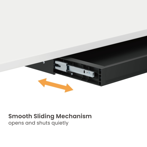 Under Desk Storage Drawer – Ultra Slim Pull-Out Organizer for Regular or Sit-Stand Standing Desks, Black