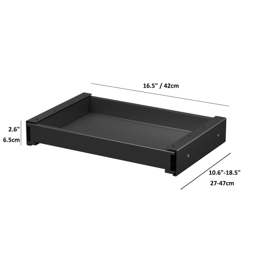 Under Desk Storage Drawer – Ultra Slim Pull-Out Organizer for Regular or Sit-Stand Standing Desks, Black