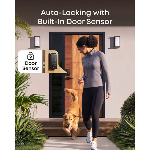 eufy FamiLock E35 Palm-Vein Keyless Entry Wi-Fi Smart Lock with Keypad & Key - Black