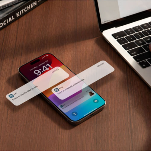 Serrure intelligente Wi-Fi à détection des veines de la paume FamiLock E35 d'eufy avec pavé numérique et clé - Noir