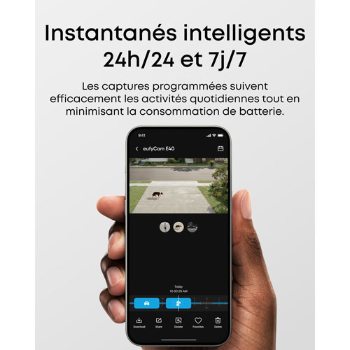 Caméra de surveillance sans fil d'extérieur 2K eufyCam E40 d'eufy avec station HomeBase