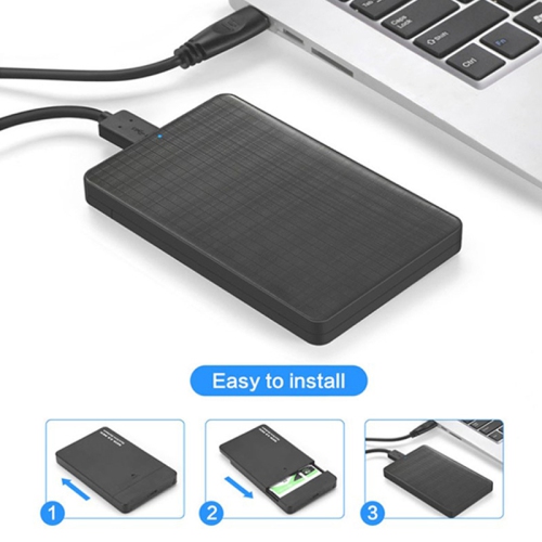 Boîtier pour disque dur 2.5&nbsp;po USB Type-C 3,1 à SATA HDD/SSD externe Boîtier sans outil