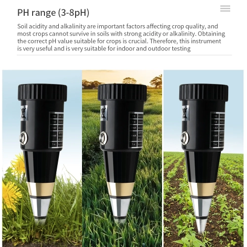 Soil Moisture PH Meter Acidity Humidity Tester Metal Sensor Probe 3~8 ph No Battery Hygrometer for Planting Garden Tool