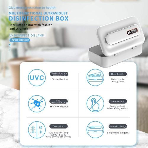UV Sterilizer Box, Ozone Sterilization Box Multifunctional with Sterilization Light for Sterilizing Cell Phones, Cosmetics Cleaning Tools, Underwear