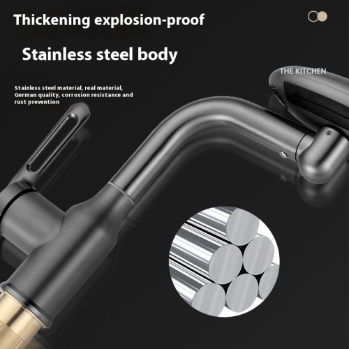 Bathroom Sink Faucet with 4 Water Outlet Modes, Modern 360°Rotatable Bar Tap with Two Water Supply Pipes(80CM Supply Pipes)