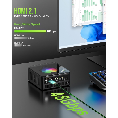 GMKtec K11 Gaming Mini PC, AMD Ryzen 9 8945HS(8C/16T, Up to 5.2GHz), 64GB DDR5 RAM 1TB SSD, Mini Desktop Computer, HDMI/Oculink/DisplayPort/USB4*2