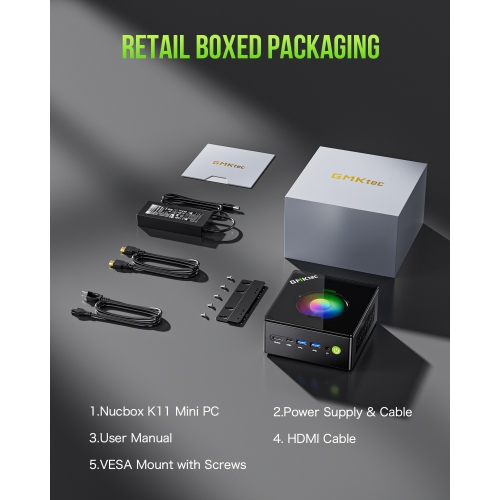GMKtec K11 Gaming Mini PC, AMD Ryzen 9 8945HS(8C/16T, Up to 5.2GHz), 64GB DDR5 RAM 1TB SSD, Mini Desktop Computer, HDMI/Oculink/DisplayPort/USB4*2