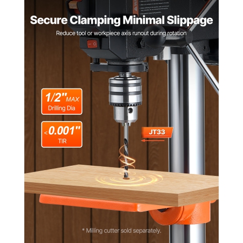 Perceuse-bancs VEVOR 8&nbsp;po, moteur à induction 2,5&nbsp;A, perceuse de table avec vitesse réglable 620/1140/1740/2340/3100 tr/min, table