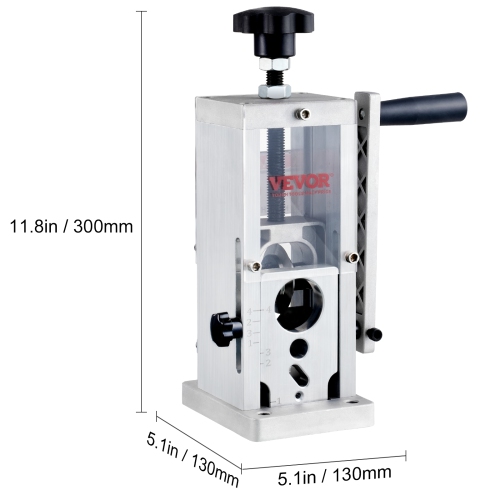 VEVOR 0.06''-1.5'' Hand-Operated Wire Stripper, Cable Removal Tool, Drill Attachment Option, Clear Depth Gauge, Lightweight Aluminum Build for
