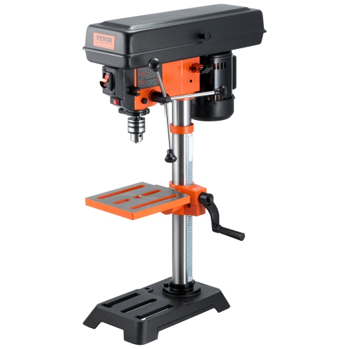 VEVOR 3.2 Amp Benchtop Drill Press, 5-Speed Adjustable with 650/1050/1800/2350/3100 RPM, 10in Swing, Cast Iron Frame, 0-45° Tilt Worktable, Work