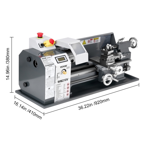 VEVOR 8x16 in Metal Lathe, 550W Benchtop Machine, 0-2500 RPM Variable Speed, with 0.0003in Spindle Accuracy, for Processing Precision Parts