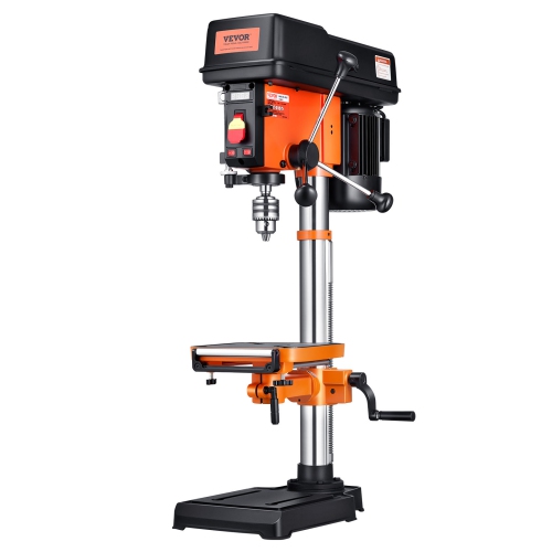 VEVOR 12 in Benchtop Drill Press, 5 Amp 120V, Variable Speed Cast Iron, 12" Swing Distance, 0-45° Tiltl Worktable with Laser Work Light, Tabletop