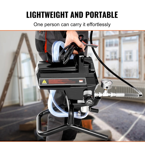 VEVOR 950W Stand Airless Paint Sprayer, 3000PSI High Efficiency, Handheld Paint Sprayers for Home Interior and Exterior Furniture and Fences, Fine