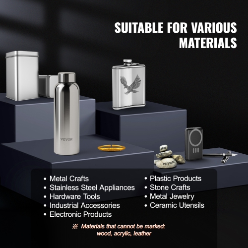 Marqueur laser à fibre VEVOR 30&nbsp;W, compatible&nbsp;avec LightBurn, machine à graver&nbsp;avec surface de travail de 5,9 x 5,9&nbsp;po, graveur à