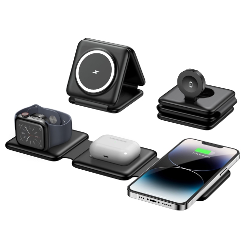 MYACUC  Foldable 3 In 1 Wireless Charger, Portable Wireless Magnetic Charger for Apple Watch, Iphone 16/15/14/13/12 Pro Max Plus, And Airpods