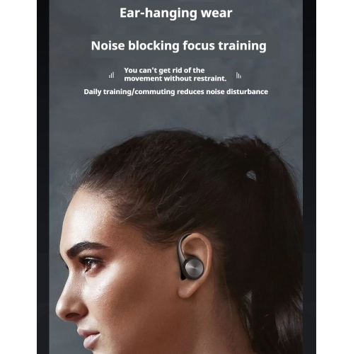 Écouteurs Bluetooth à suppression du bruit Crochet auriculaire sans fil 5,0 Bluetooth Écouteurs LED écran numérique sport - Jaune