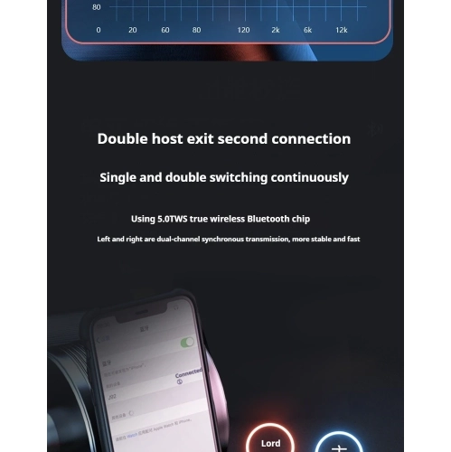 Écouteurs Bluetooth à suppression du bruit Crochet auriculaire sans fil 5,0 Bluetooth Écouteurs LED écran numérique sport - Jaune