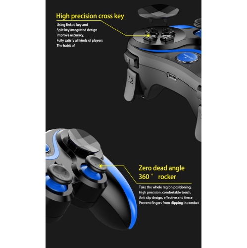 Wireless direct connection Bluetooth mobile phone controller six-axis gyroscope vibration-free game controller, suitable for PC, Apple mobile phone,