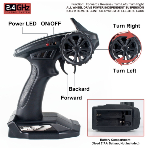 Petite voiture jouet électrique télécommandée 1:18 voiture de dérive tout-terrain haute vitesse avec lumières jouet pour enfants - P182 rouge