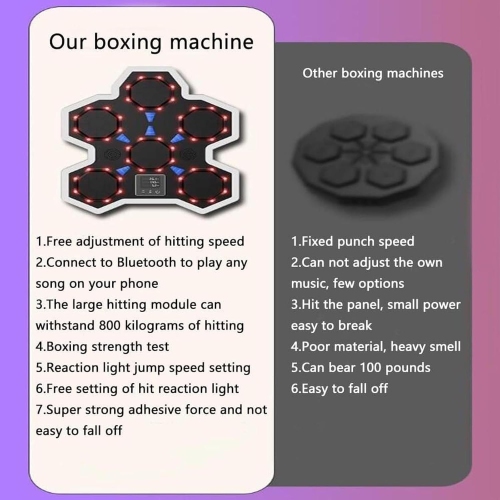 Music Boxing Machine, boxe mural - 9 modes, entraîneur musical Bluetooth intelligent