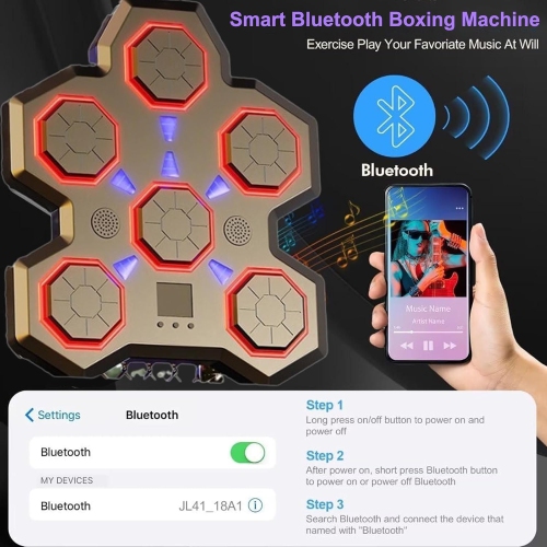 Music Boxing Machine, boxe mural - 9 modes, entraîneur musical Bluetooth intelligent