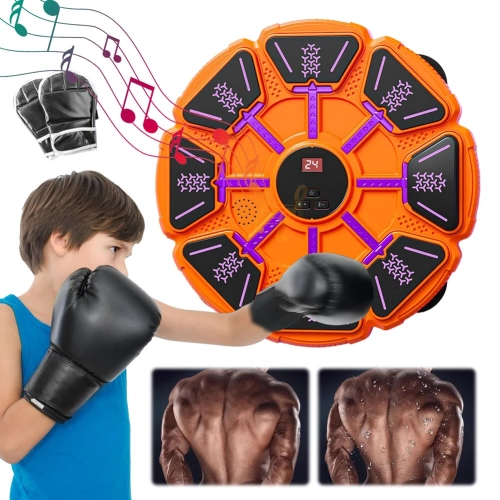 Machine de boxe intelligente Bluetooth avec gants de costume parent-enfant, équipement de mise en forme mural, idéal pour la famille, les enfants,