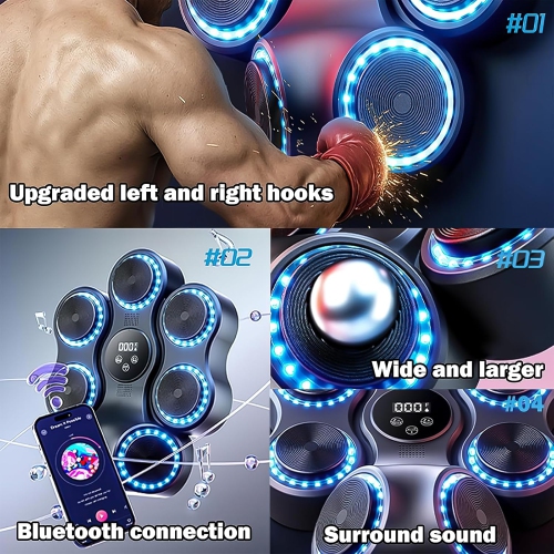 Musical Boxing Machine for Adults, Wall Mounted Musical Dartboard with Boxing Gloves for Kids