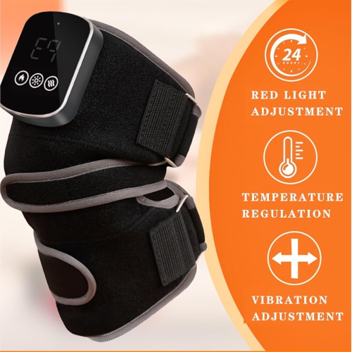 Infrared Red Light Therapy Brace for Knee Pain Relief,Knee Massager with Heat,Cordless Rechargeable Infrared Light Therapy Heated Knee Wrap