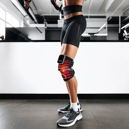 Infrared Red Light Therapy Brace for Knee Pain Relief,Knee Massager with Heat,Cordless Rechargeable Infrared Light Therapy Heated Knee Wrap