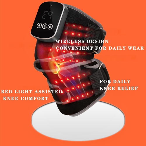 Infrared Red Light Therapy Brace for Knee Pain Relief,Knee Massager with Heat,Cordless Rechargeable Infrared Light Therapy Heated Knee Wrap