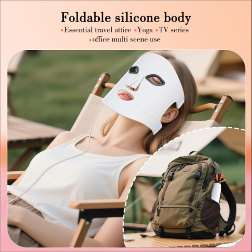Masque thérapeutique à lumière rouge pour le visage, Masque facial LED avec lumière rouge 660 nm et 850 nm près de l'infrarouge, Masque
