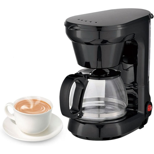 6-cup Coffee Maker, Automatic Espresso Machine, No Coffee Pods Required, Black and Stainless Steel