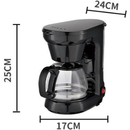 6-cup Coffee Maker, Automatic Espresso Machine, No Coffee Pods Required, Black and Stainless Steel