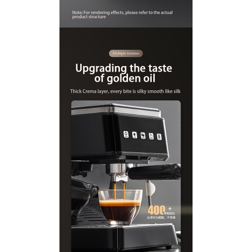 30‑Sec Heat‑Up 20 Bar Espresso Machine – 1.5 L Detachable Tank, Pressure Gauge, Multi‑Angle Steam Wand, High‑Precision Temp Sensor Black