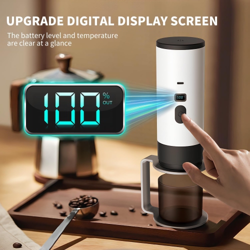 Cafetière portative, cafetière portative 3 en 1 avec écran LED et connecteur de type C, cafetières à capsules multiples avec automatique , bureau,