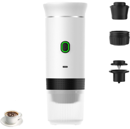 Portable Espresso Machine, Portable Coffee Maker for Travel, Rechargeable Car Coffee Maker Self-Heating/Cold Brew