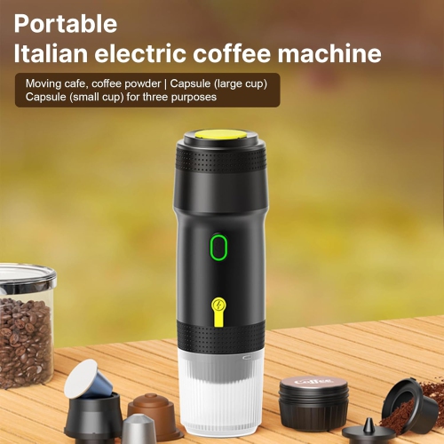 Portable Coffee Machine for Car Home Travel 3 in 1 Cordless Electric Coffee Maker Work with Capsule and Ground Coffee 15Bar Cold Brew and Heating