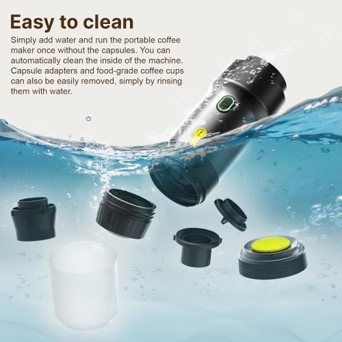 Portable Coffee Machine for Car Home Travel 3 in 1 Cordless Electric Coffee Maker Work with Capsule and Ground Coffee 15Bar Cold Brew and Heating