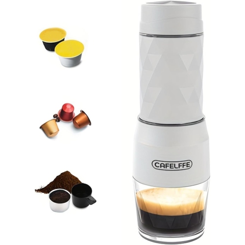Portable Coffee Maker,3 in 1 Manual Espresso Machine, Original Capsule, DG Pods & Ground Coffee,Suitable for Hiking,Fishing,Camping,Backpacking or