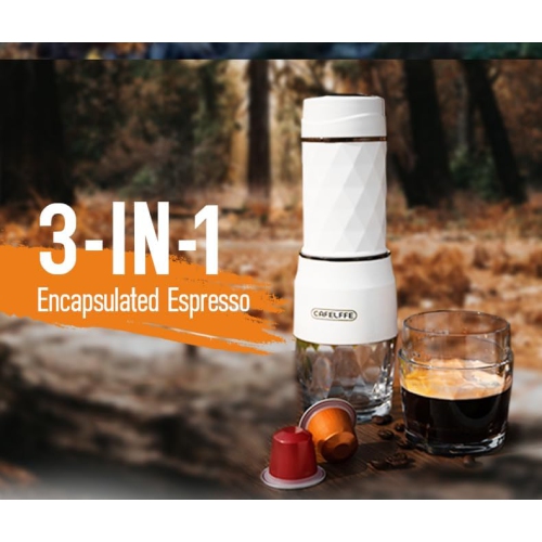 Portable Coffee Maker,3 in 1 Manual Espresso Machine, Original Capsule, DG Pods & Ground Coffee,Suitable for Hiking,Fishing,Camping,Backpacking or