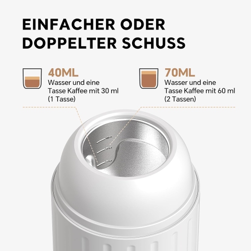 Portable Electric Espresso Coffee Maker, Travel Car Hiking, Fast self-heating 2 IN 1 Extraction System Espresso Machine, Support Ground Coffee and NS