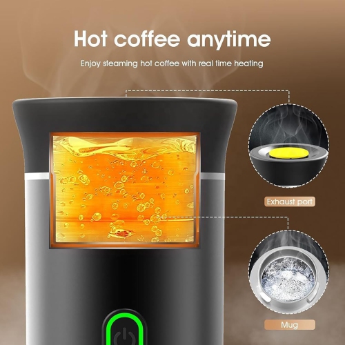 Portable Espresso Machine, Portable Coffee Maker for Travel, Rechargeable Car Coffee Maker Self-Heating/Cold Brew