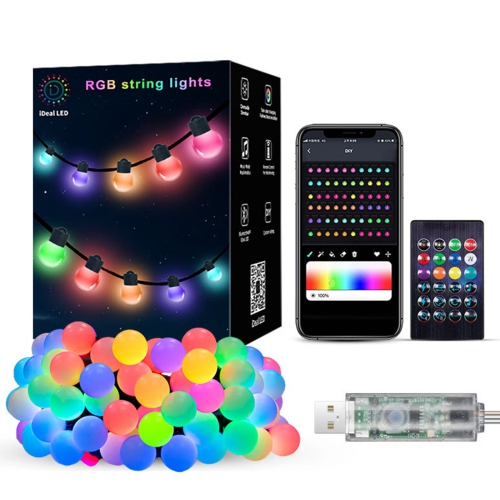 Smart Garden Decorative Light Strip, 32ft Programmable Light String with Remote Control, App Control, USB Powered, Suitable for Camping, Birthday,