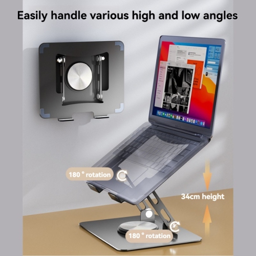 Laptop stand, foldable, 360° rotation, laptop stand, iPad stand, angle/height stepless adjustment, ergonomic, stable, heat dissipation - pink