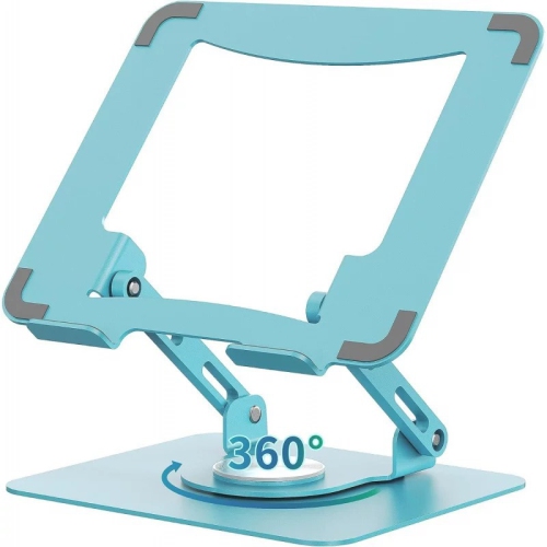 Laptop stand, foldable, 360° rotation, laptop stand, iPad stand, angle/height stepless adjustment, ergonomic, stable, heat dissipation - blue