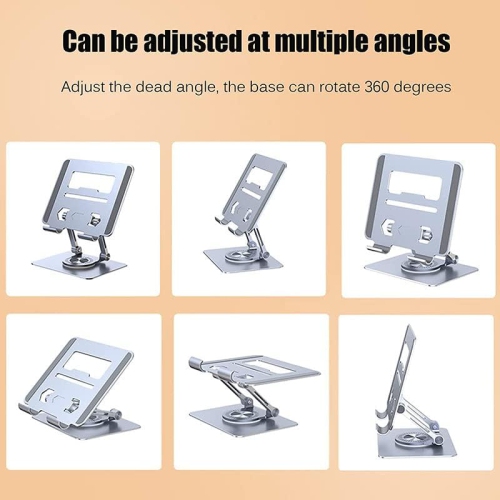 Tablet stand desktop computer foldable lightweight stand height/angle adjustable improve posture back pain/eliminate hunchback non-slip aluminum