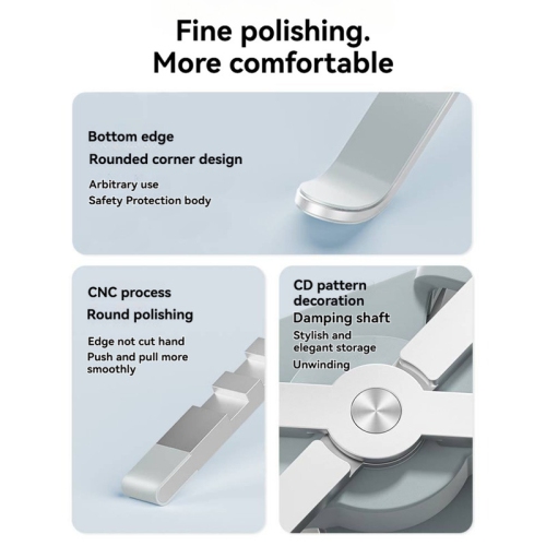 Laptop stand, aluminum alloy foldable lifting tablet computer heightening, stand desktop computer heat dissipation stand - gray