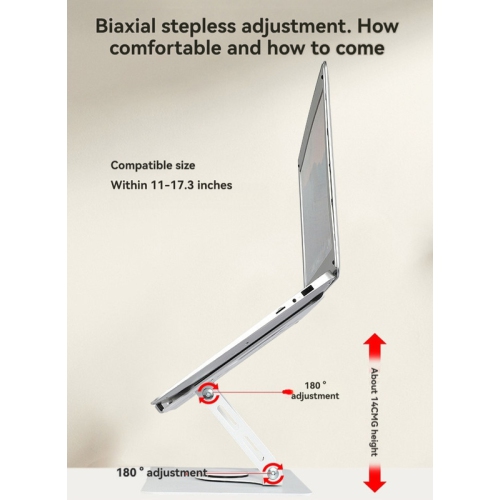 Laptop Stand, 360° Rotating Aluminum Alloy Steel Computer Stand with Anti-Slip Pads for Heat Dissipation, Lifting Heat Dissipation Stand - Black