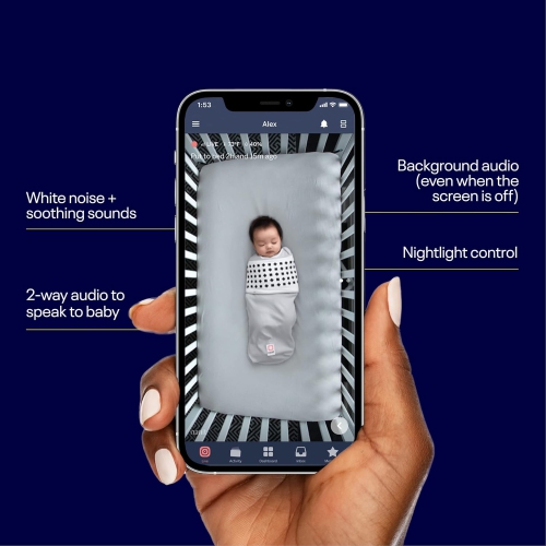 Nanit Pro Smart Baby Monitor & Wall Mount – 1080p Secure Wi-Fi Video Camera, Sensor-Free Sleep & Breathing Motion Tracker, 2-Way Audio